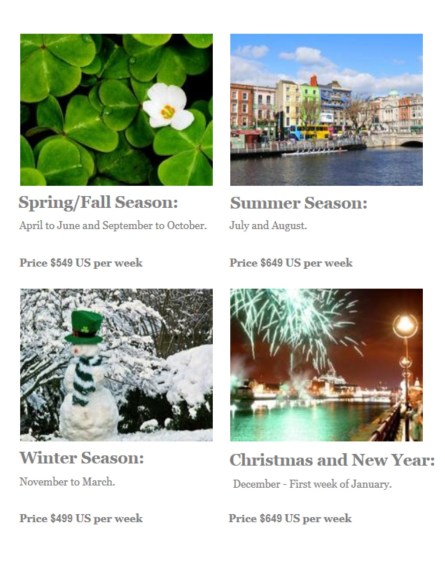 peaceful cottage rates